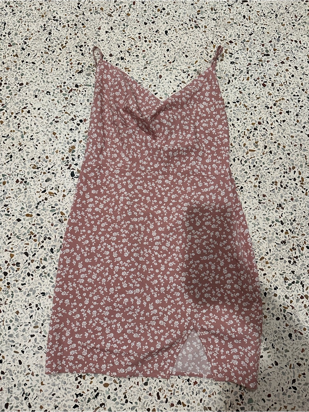 SHEIN Dusty Rose Floral Slip Dress